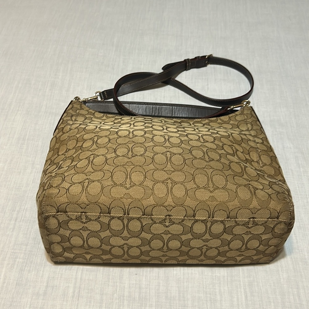 Coach Tan and Brown Signature Shoulder Bag/Crossbody Bag - Picture 2 of 7